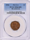 Error 1944 Lincoln Cent Broadstruck Pcgs Ms-61 Bn