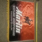 Vintage Marlin Advertising Fabric Hanging Banner Sign W  Fringe 20x29 Horizontal