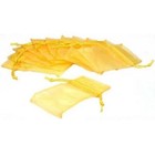 48 Yellow Organza Drawstring Jewelry Pouches 4 