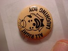 Vintage Armour Star Franks Advertising Pin Button All Right Laughing Boy Clown