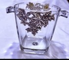 Vintage Arthur Court    grape    Design  Glass Ice Bucket- Aluminum Grapes   Vines