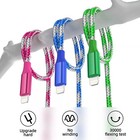 3-pack Usb Data Fast Charger Cable Cord For Apple Iphone 5 6 7 8 X 11 12 13 Max