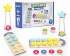 Educational Insights Wooden Abacus 20 Beads Counting Set With Tweezers