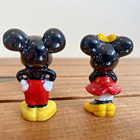 Vintage Disney Mickey   Minnie Mouse Porcelain Figurines  2  Tall - Very Cute 