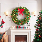 48 Inch Large Christmas Wreath With 200 Led Lights   720 Tips Home Outdoor Decor
