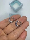 1 58ct Oval Cut Lab-created Sapphire Huggie Hoop Earrings 14k White Gold Plated