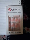 Curvlife Bling Coffin Press On Nails Short 24 Piece Assortment  Apricot 
