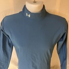 Ua Under Armour Mens Long Sleeve Base Layer Compression Shirt Blue Large Fs 