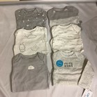 Carters Infant Baby Bodysuit Pack Of 6 Gray Soft Cotton Long Sleeves Size 3 Mo