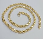 Men Real 10k Yellow Gold Rope Chain Necklace 6mm 20 Inch Free Shipping On Sale