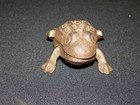 Vintage Cast Iron Rustic Frog Match key trinket Box