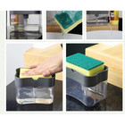 2 In 1 Kitchen Soap Dispenser Press Pump Sponge Holder Dishwashing Rack