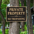 4 Pack Large Private Property No Trespassing Signs  10 x14   Uv Ink Printing  15
