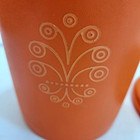Vintage Lot Of 2 Tupperware Servalier Bowls With Sunburst Lids Orange 811  1204