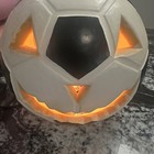 Vtg Blow Mold Jack-o-lantern Pumpkin Soccer Ball Halloween Plug-in Light Works