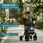 Elenker All-terrain Upright Rollator Walker  Stand Up Rolling Walker - Green