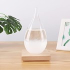 Storm Glass Weather Station Predictor  Bottle With Wood Base For Home And 