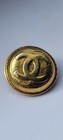 Authentic Vintage Chanel Button  Gold Tone signed Chanel France 