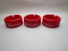 Budweiser Red With White Print  Plastic Ashtray 3 75    3 Slots Lot Of 3