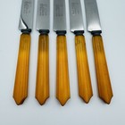 Butterscotch Bakelite Dinner Knives Art Deco Vintage Set Of 5