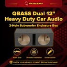 Qpower Qbass Dual 12 Inch Heavy Duty Car Audio Subwoofer Enclosure Box  Charcoal