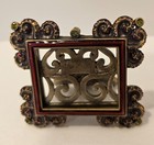 Strongwater Swarovski Crystal Mini Heart Frame red Enamel Clip On red Rectangle
