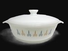 Set 2 Mcm Vintage Atomic Candle Glow Fire King Glass Baking Dishes   Lid