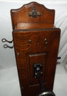Rare Antique Wall Mounted Solid Oak Telephone Adjustable Mouthpiece Read  