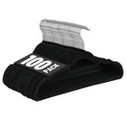 100 Pack Velvet Hangers Flocked Non-slip Clothes Hangers 360   Swivel Hook Black