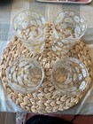 Vintage Mid-century  Enamel Painted White Daisy 22 Karat Gold Cups Culver Ltd