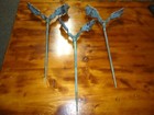 Lot Of 3 Antique Saddle Brace 18  Copper Lightning Rods