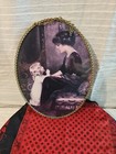 Vintage Victorian Mother   Child Oval Chimney Flue Cover   Metal Chain Border
