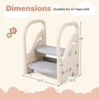 Toddler Step Stool For Bathroom Sink  Adjustable 2-step Kids Helper Stool  Grey