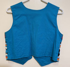 Vintage Seminole Patchwork Rickrack Vest Blue Turquoise Handmade Native American