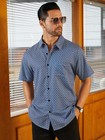 Hardaddy Men s Pattern Short Sleeve Button Down Graphic Printed Business Casual