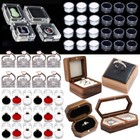 Round Jewelry Show Box Walnut Wood Ring Display Box Jewelry Gems Storage Boxes 