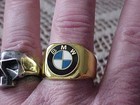 Bmw Logo Gold Chrome Ring Size  12 Nos High Quality Class