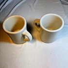 Vintage Pair Of Victor Coffee Diner Cups Heavy Stoneware Restaurant Usa