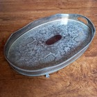 Stunning Vintage Silver Plated  Sheffield Oval Footed Gallery Drinks Tray