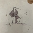 Antique Dutch Delft Tile Man Reading Book Smoking Pipe 18th 19th C 5   