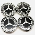4pcs Wheel Center Hub Caps Emblem 75mm Black Fit For Mercedes Benz Amg C300 A250
