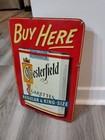 C 1950s Original Vintage Chesterfield Cigarettes Sign Metal Embossed Tobacco Cig