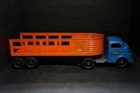 Vintage 50s Structo No 704 Overland Freight Lines Pressed Steel Truck trailer