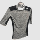 Adidas Techfit Gray   Black 1 2 Sleeve Compression Base Top Men s Multiple Sizes