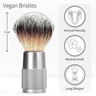 Shaving Lather Brush For Men Women Faux Badger Vegan Hair Travel Metal Handle