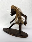 Vtg Primitive Tribal African Hand Carved Tiki Wood Surfer Dude Wooden Figurine