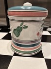 Caleca Orchard Flour Canister  A Hand-painted Ceramic Piece Crafted In Italy Xl
