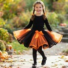Black And Orange Halloween Tutu Skirt With Bow