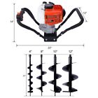 52cc Gas Power Post Fence Planting Hole Digger Earth Auger W  4  8  10  12  Bits
