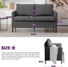 Linen Fabric Modern Small Loveseat Sofa Couch For Living Room 